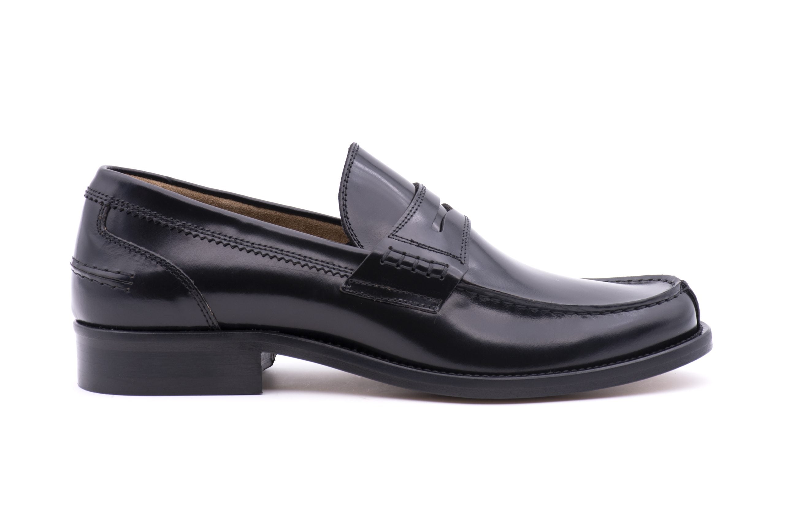 MOCASSINO FONDO CUOIO NERO MADE IN ITALY